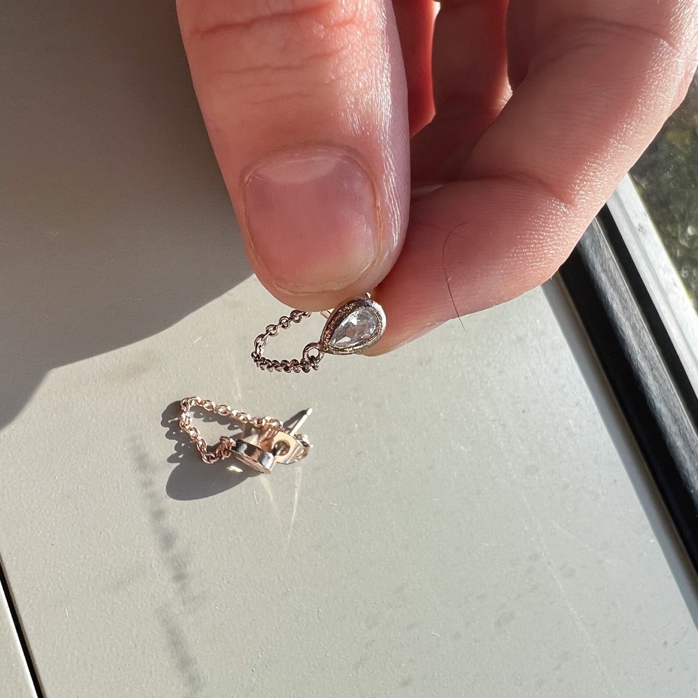 Gold and Crystal Chain Studs